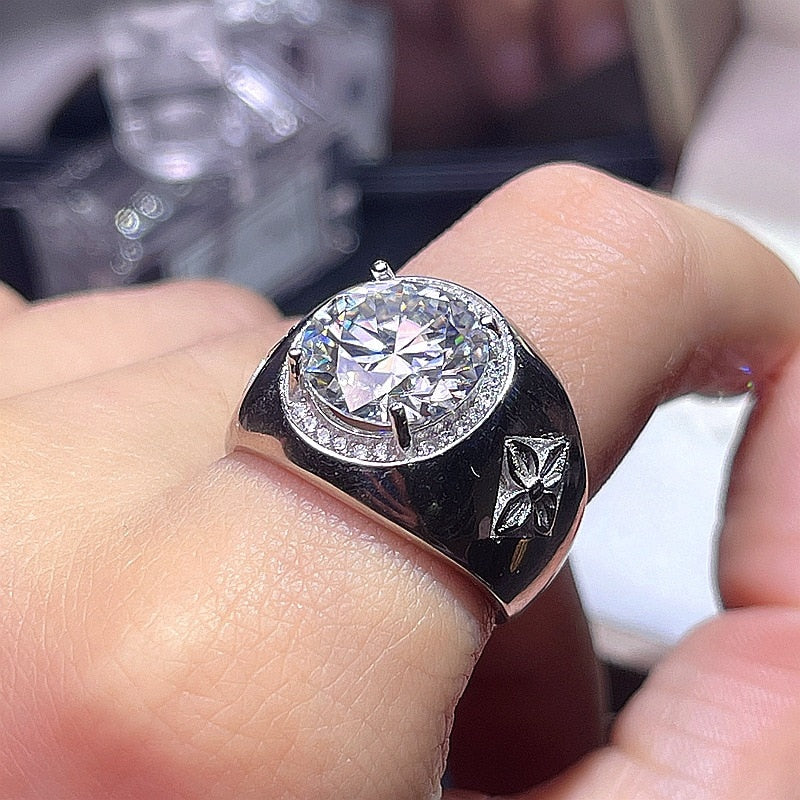 5.0 Ct Round Brilliant VVS Lab Diamond Ring S-925 Silver in White Gold
