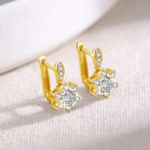 Elegant S-925 Sterling Silver Diamond Stud Earrings 0.8 Ct.TW Diamond