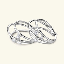 Load image into Gallery viewer, Elegant 0.16 Ct.TW Multi-Layer Brilliant Hoop Earrings VVS1 D Diamond