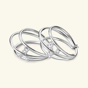 Elegant 0.16 Ct.TW Multi-Layer Brilliant Hoop Earrings VVS1 D Diamond