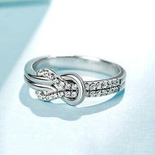 Load image into Gallery viewer, 0.75 Ctw Round Brilliant Full-Diamonds Bowknot Ring in Solid Gold 18K