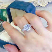 Load image into Gallery viewer, S-925 Silver Ring with 2.0 or 3.0 Ct.TW  VVS Diamond in 18K White Gold