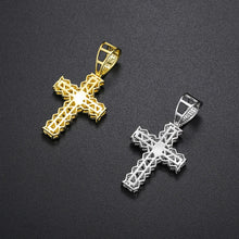 Load image into Gallery viewer, 1.2 Ct.TW Round Brilliant in S-925 D-VVS Cuban Diamond Cross Pendant