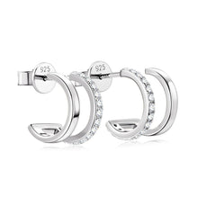 Load image into Gallery viewer, 1.0 Ct.TW Round Brilliant Double Side Stud Earrings D-VVS Diamond