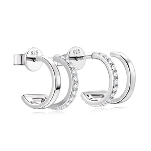 1.0 Ct.TW Round Brilliant Double Side Stud Earrings D-VVS Diamond