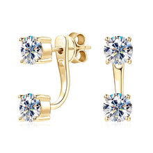 Load image into Gallery viewer, Elegant S-925 Diamond Stud Earrings with 2.0-carat Round Brilliant VVS