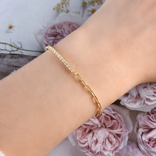 Load image into Gallery viewer, 0.93 Ctw Round Briliant Paperclip Tennis Chain Bracelet D-VVS Diamonds