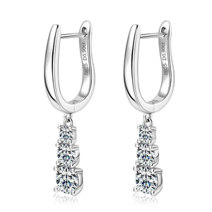 Exquisite S-925 in White Gold Stud Earrings 1.8 Ct.TW Round Brilliant