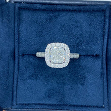 Load image into Gallery viewer, Cushion Brilliant Ring - Pure Solid 14K White Gold, D/ VS1 Diamond