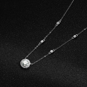 1.0 Ct Round Brilliant VVS Diamond Slide Necklace in S-925 White Gold