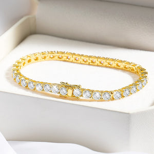 18K Yellow Gold 0.50 Ct Round Brilliant Tennis Bracelet 37 Diamonds