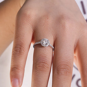 1.0-Carat Natural Diamond Ring - 14K White Gold Finish, VS1, E-Color