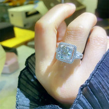 Load image into Gallery viewer, S-925 Silver Ring with 2.0 or 3.0 Ct.TW  VVS Diamond in 18K White Gold