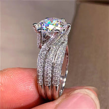 Load image into Gallery viewer, Elegant S-925 Diamond Ring with 3.0 Ct TW - 5.0 Ct TW Round Brilliant