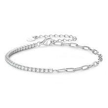 Load image into Gallery viewer, 0.93 Ctw Round Briliant Paperclip Tennis Chain Bracelet D-VVS Diamonds