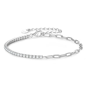 0.93 Ctw Round Briliant Paperclip Tennis Chain Bracelet D-VVS Diamonds