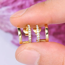 Load image into Gallery viewer, 1.0 Ct.TW Round Brilliant Double Side Stud Earrings D-VVS Diamond
