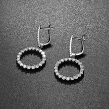 Load image into Gallery viewer, Luxury 18K White Gold Diamond Earrings in Water Drop, Round &amp; Square