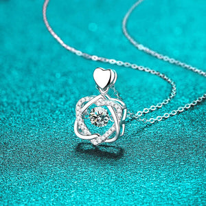 0.5 Ct.TW Diamond Pendant Necklace S-925 Double Triangle in White Gold