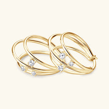 Load image into Gallery viewer, Elegant 0.16 Ct.TW Multi-Layer Brilliant Hoop Earrings VVS1 D Diamond
