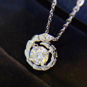 1.0 Ct.TW Round Brilliant Necklace VVS Diamonds in S-925 in White Gold