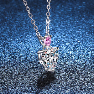 1.0 Ct Heart Brilliant Lab Diamond Pendant Necklace in 18K White Gold