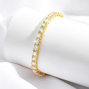 18K Yellow Gold 0.50 Ct Round Brilliant Tennis Bracelet 37 Diamonds