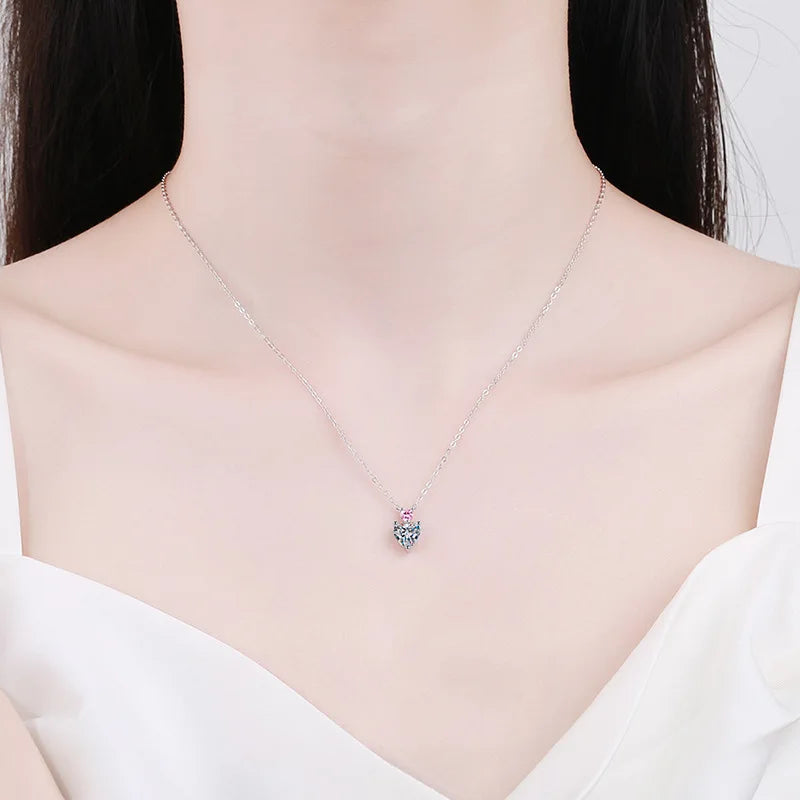 1.0 Ct Heart Brilliant Lab Diamond Pendant Necklace in 18K White Gold
