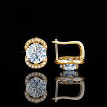 Load image into Gallery viewer, Luxurious S-925 Silver Double C-Prong Diamond Stud Earrings 4.0 Ct.TW
