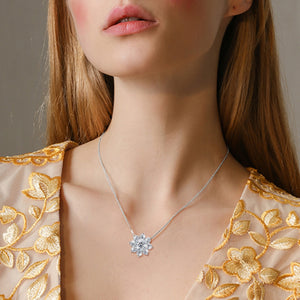 Elegant 18K White Gold Diamond Pendant Necklace | 1.0Ct | 2.0Ct | 3.0Ct