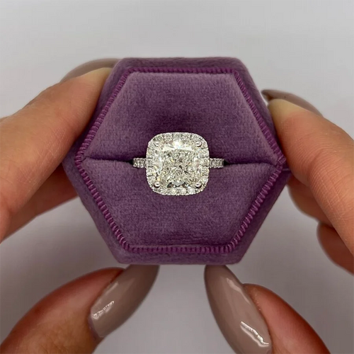 IGI 5.0 Ct.TW Cushion Briliant Ring VS/ DE/ VG Lab Diamond in 14K Gold