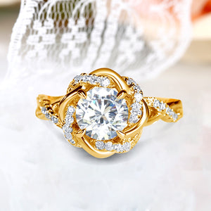 3.0 Ct Round Brilliant in 925 Sterling Silver Diamond Ring, Prong Set