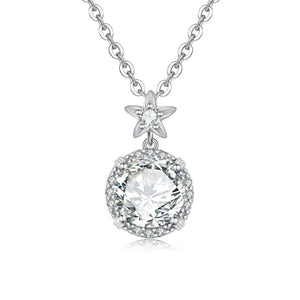 925 Sterling Silver Necklace with 3.05 Ct.TW. VVS Diamonds in 18K Gold