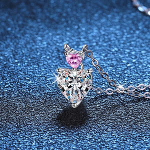 1.0 Ct Heart Brilliant Lab Diamond Pendant Necklace in 18K White Gold