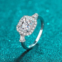 Load image into Gallery viewer, 18K White Gold Asscher-Cut Diamond Ring 2.0-carat Round Brilliant VVS