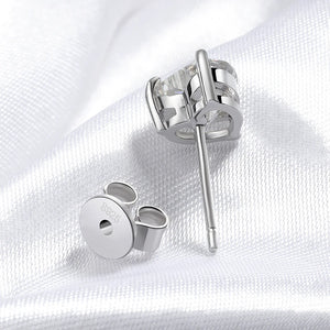 8.0 Ctw Heart Brilliant Stud Earrings D-VVS Lab Diamond in White Gold