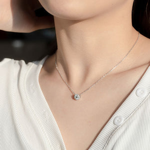 1.15 Ct.TW Round Brilliant VVS Diamond Pendant Necklace in 18K White Gold
