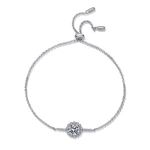 S-925 Diamonds Bracelet with 1.14 Ct.TW Round Brilliant in White Gold