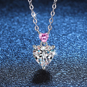 1.0 Ct Heart Brilliant Lab Diamond Pendant Necklace in 18K White Gold