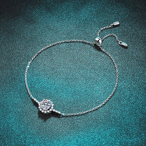 S-925 Diamonds Bracelet with 1.14 Ct.TW Round Brilliant in White Gold
