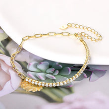 Load image into Gallery viewer, 0.93 Ctw Round Briliant Paperclip Tennis Chain Bracelet D-VVS Diamonds