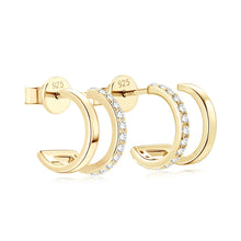 Load image into Gallery viewer, 1.0 Ct.TW Round Brilliant Double Side Stud Earrings D-VVS Diamond