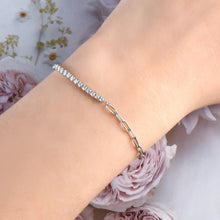 Load image into Gallery viewer, 0.93 Ctw Round Briliant Paperclip Tennis Chain Bracelet D-VVS Diamonds