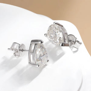 5.0 Ct.TW Pear Brilliant Water Drop Stud Earrings VVS Diamond in 18K