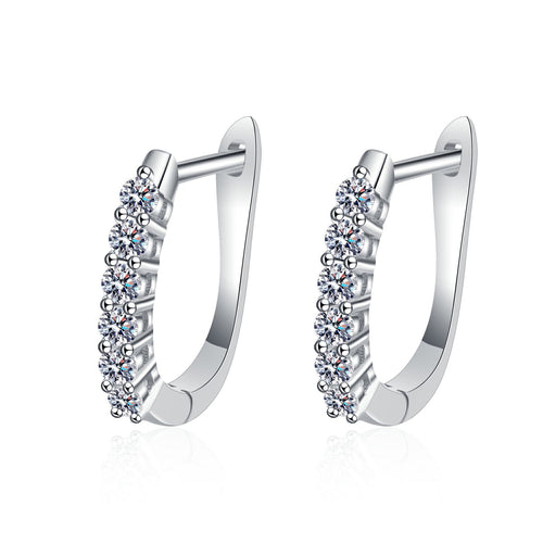 1.2 Ct.TW Six Round Brilliant VVS Diamond Hoop Earrings in 18K Gold