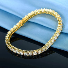 Load image into Gallery viewer, 18K Yellow Gold 0.50 Ct Round Brilliant Tennis Bracelet 37 Diamonds