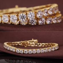 Load image into Gallery viewer, 18K Yellow Gold 0.50 Ct Round Brilliant Tennis Bracelet 37 Diamonds