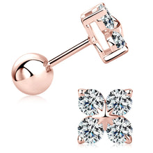 Load image into Gallery viewer, S-925 Stud Earrings with Round Brilliant 0.8 Ct.TW Diamonds in 18K