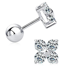Load image into Gallery viewer, S-925 Stud Earrings with Round Brilliant 0.8 Ct.TW Diamonds in 18K