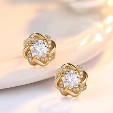 Load image into Gallery viewer, Handmade 2.0 Ct.TW Diamond Stud Earrings in S-925 White &amp; Yellow Gold